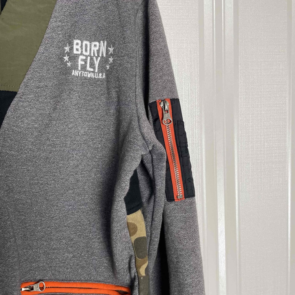 Rare Born Fly Mens Gray Patchwork Streetwear Camo… - image 3